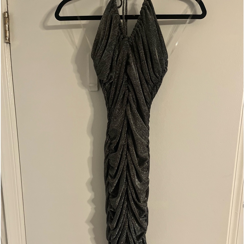 AKIRA Sleeveless Dress, Grey Glitter: Size M, NWT